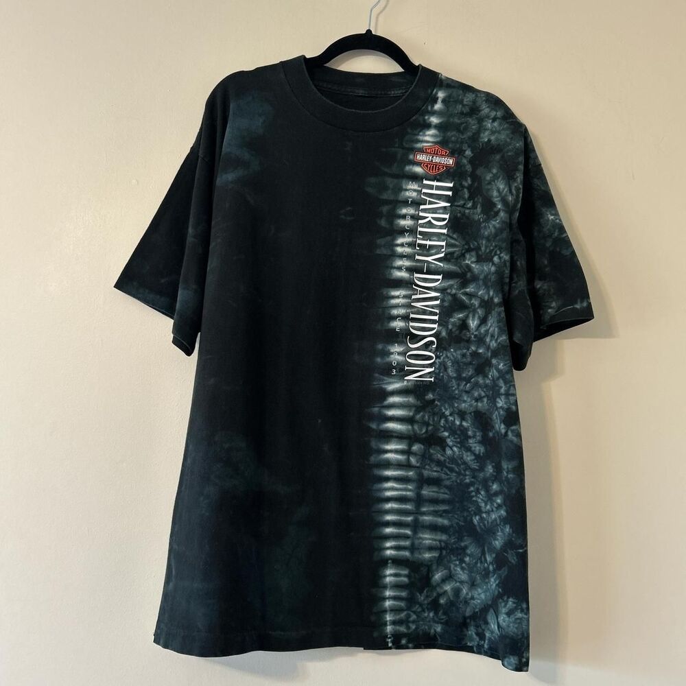 Harley-davidson Men's Black and White T-shirt